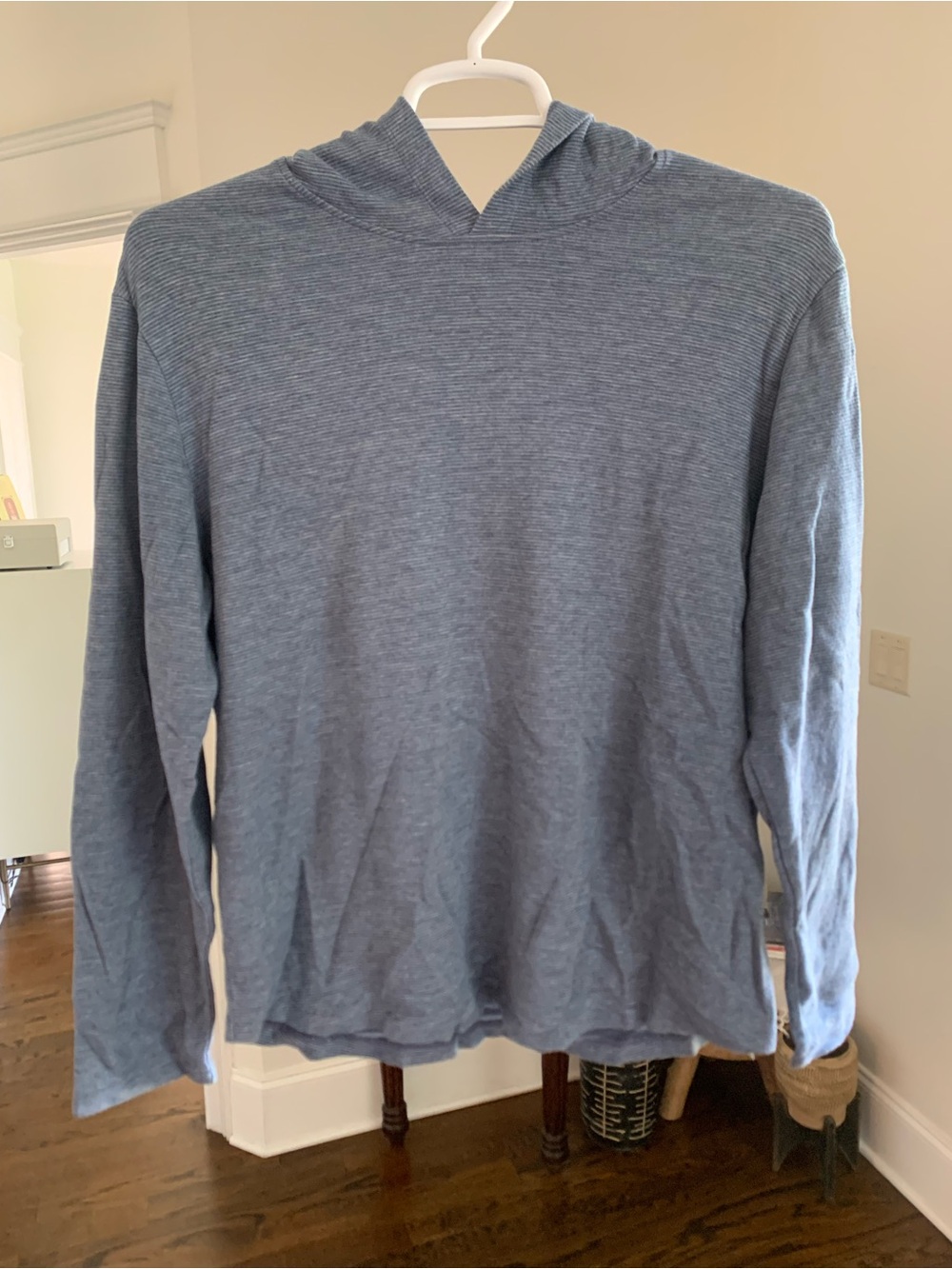Vince Light Blue Hooded Long Sleeve Shirt